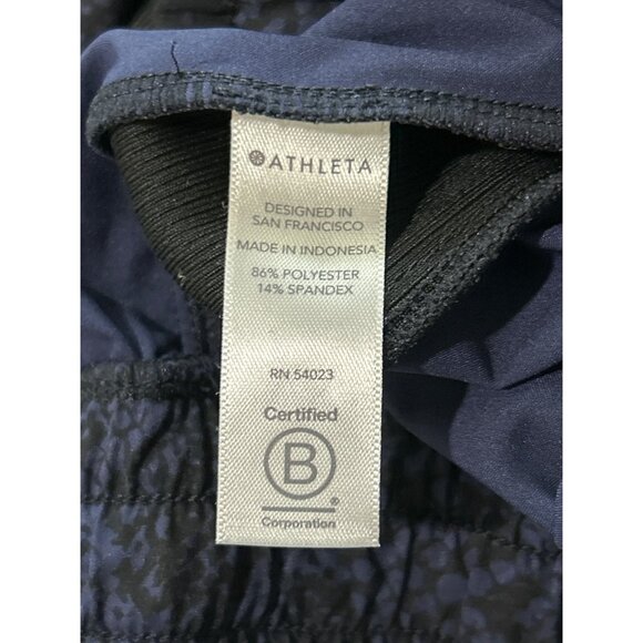 Athleta Womens Brooklyn Jogger Pants Blue Black Snake Print Drawstring Size 10 - Picture 5 of 6